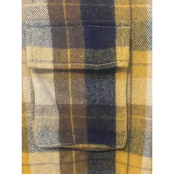 FRENCH CONNECTION Caty Checked Shacket Gold Wool Women’s Large - Picture 3 of 8